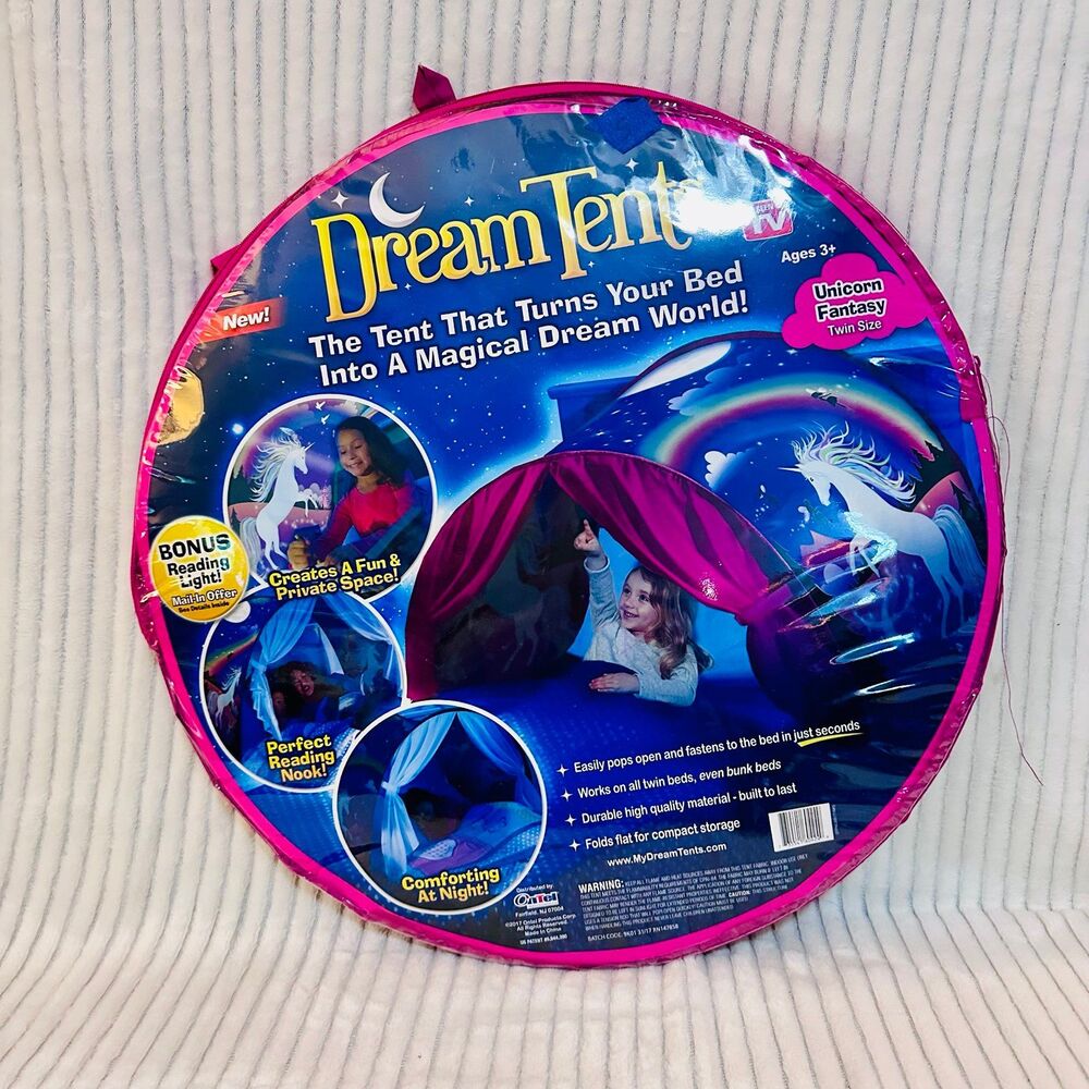 New Dream Tents Unicorn Fantasy Kid Fun Bed Pop Up Tent Twin Size